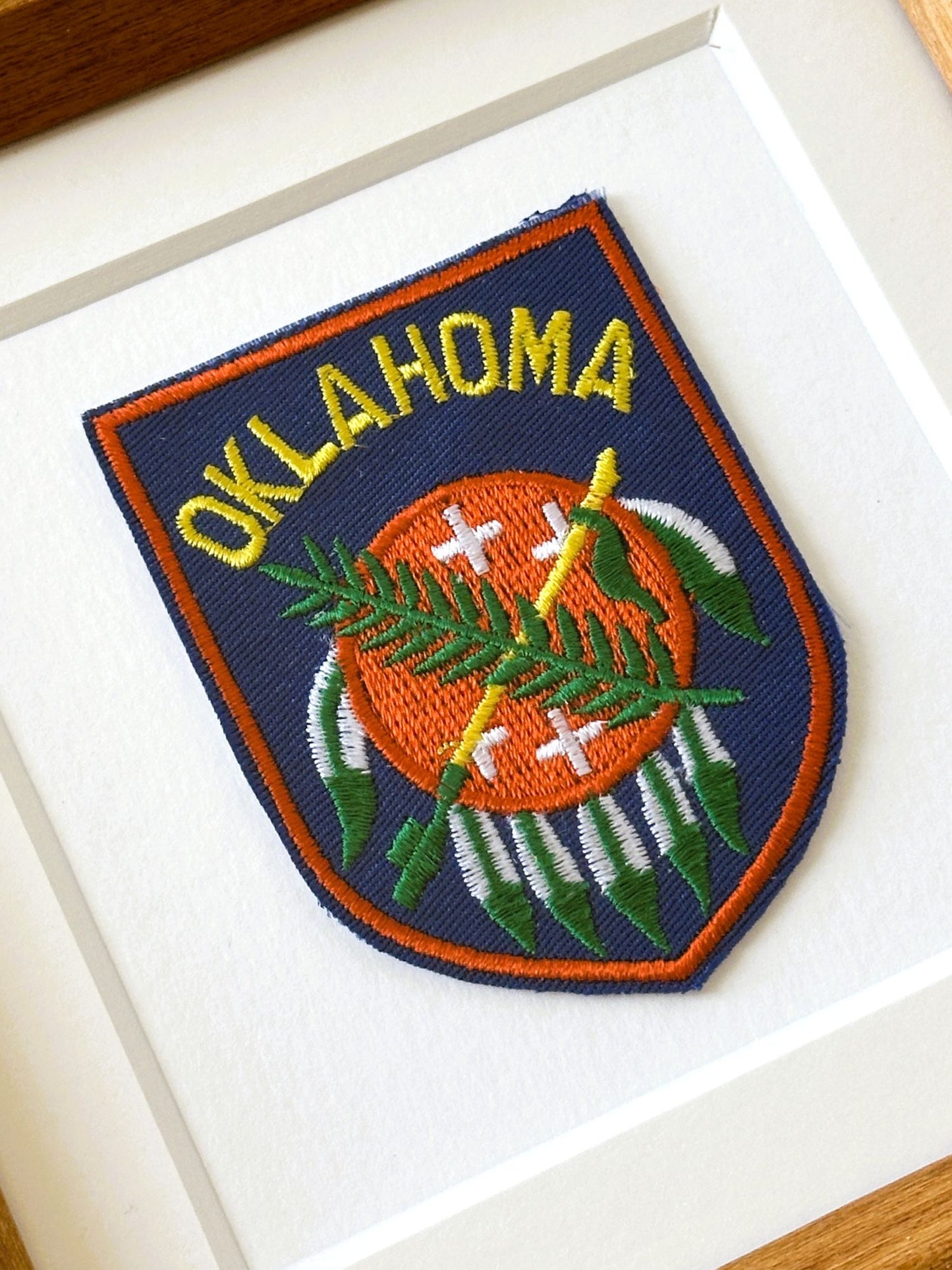 Oklahoma State Vintage Framed Travel Patch