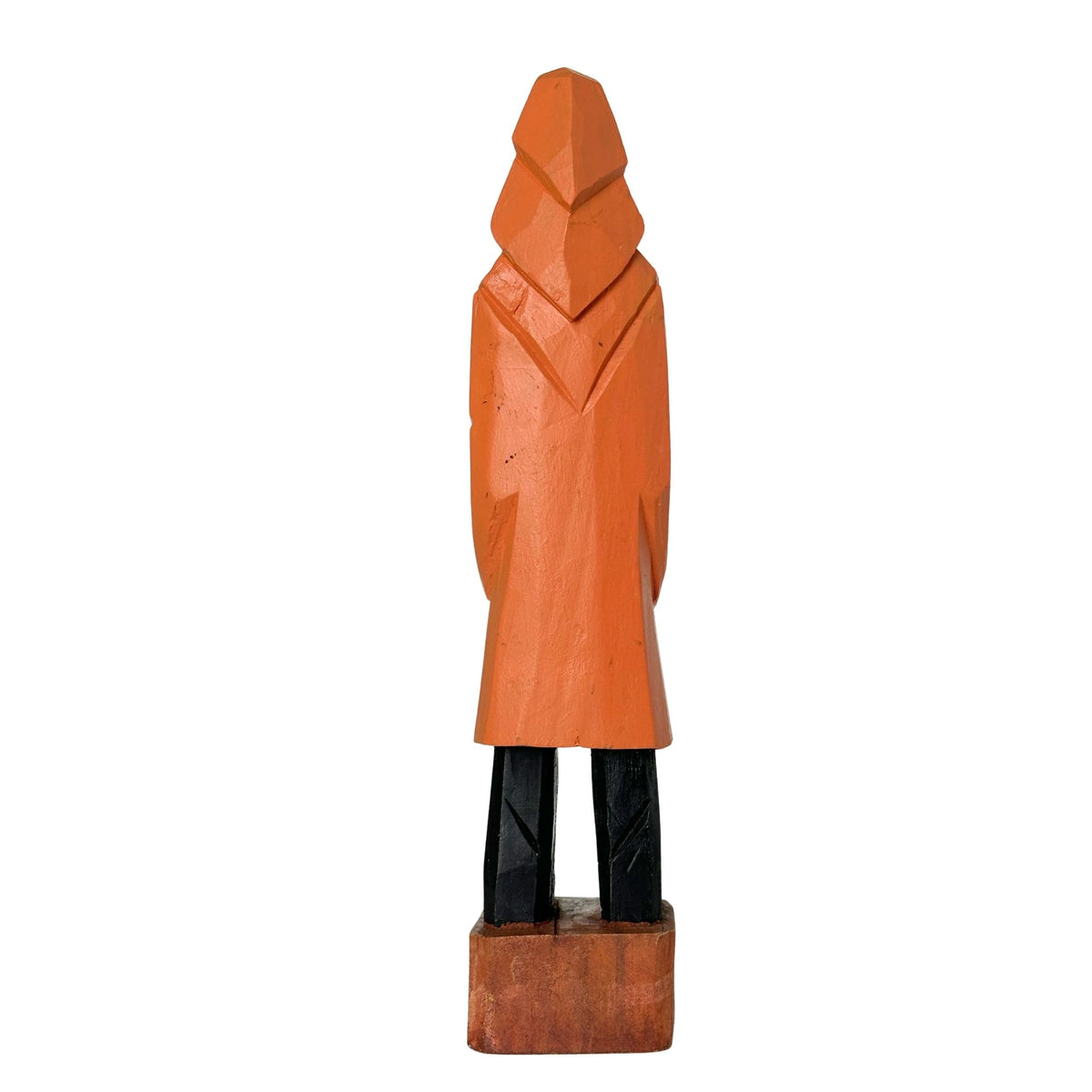 American Old Salt Vintage Fisherman Yellow Coat White Beard Rosy Cheeks Carved Wood 10 inches