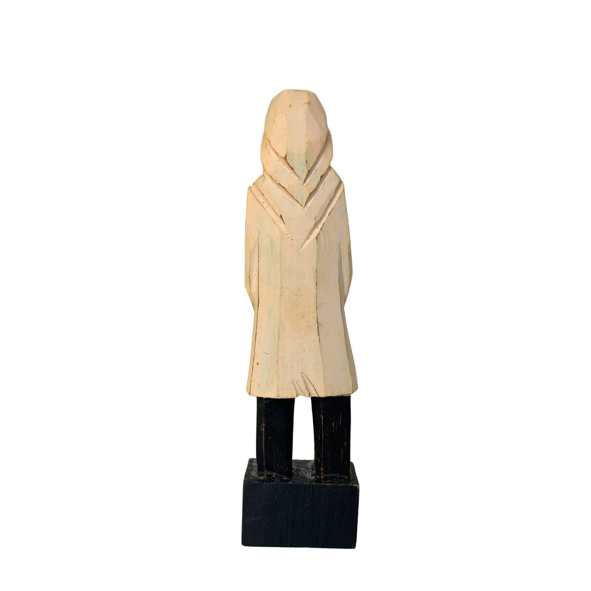 American Old Salt Vintage Fisherman Yellow Jacket White Beard Black Boots and Pipe Carved Wood 6 Inches
