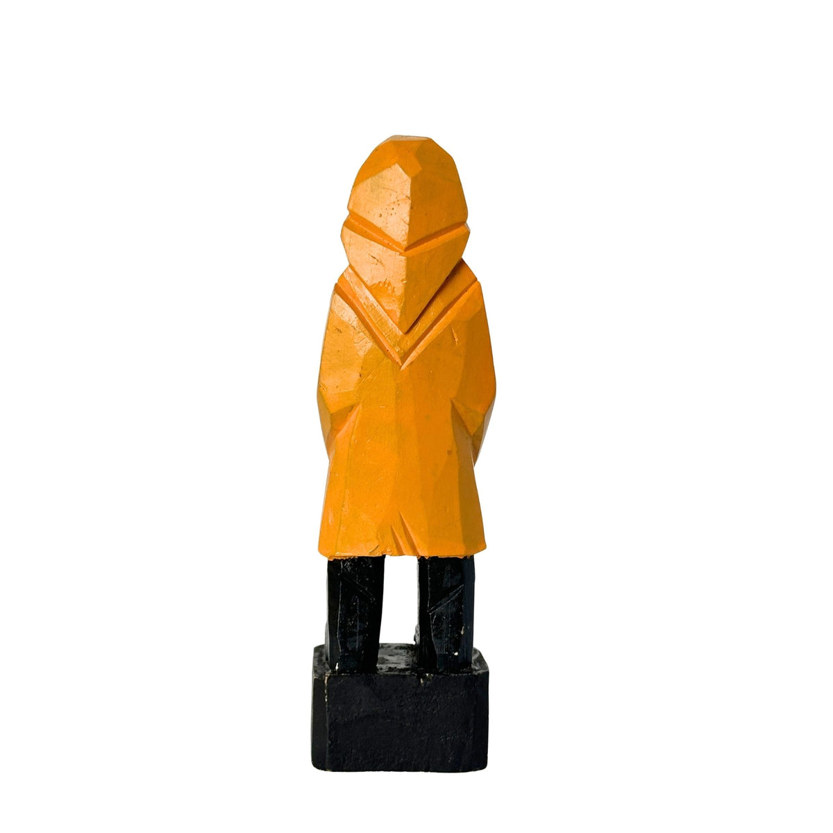 American Old Salt Fisherman Yellow Jacket White Beard Short Cigar Stub Wood Vintage 6 Inches Tall