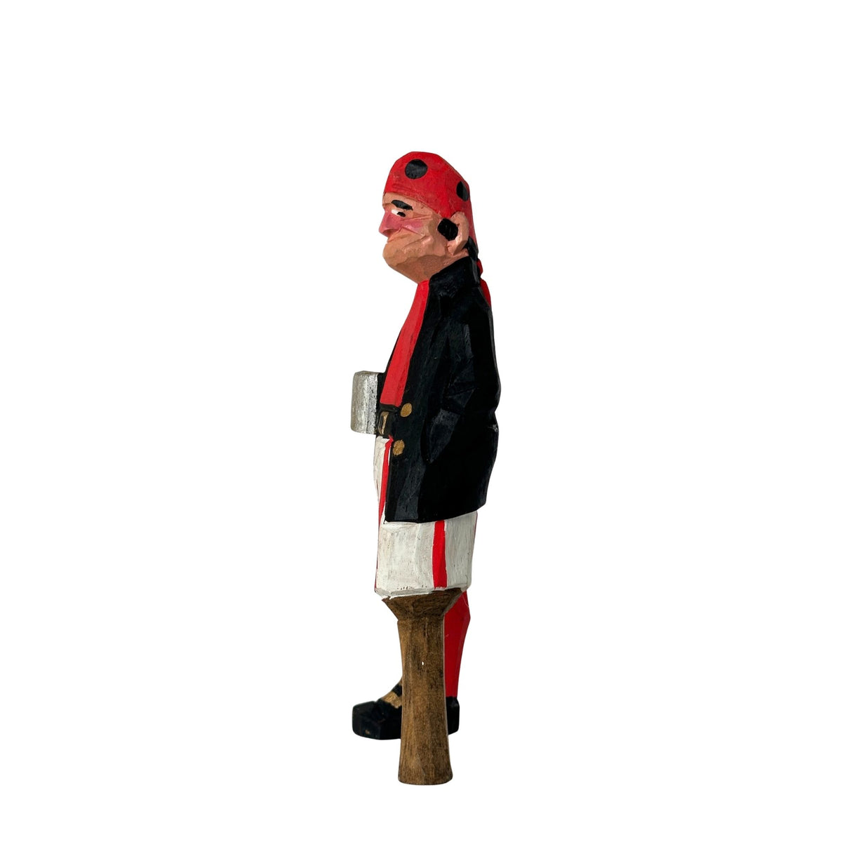 American Old Salt Pirate with Eye Patch and Peg Leg Wood Vintage 7 Inches Tall