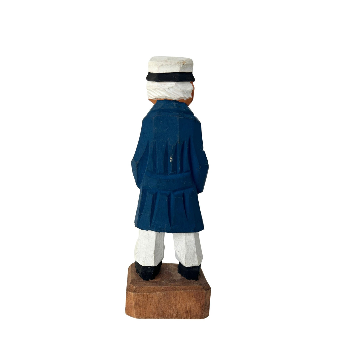 American Old Salt Sea Captain Blue Coat with Gold Buttons and Pipe Wood Vintage 6.3 Inches Tall