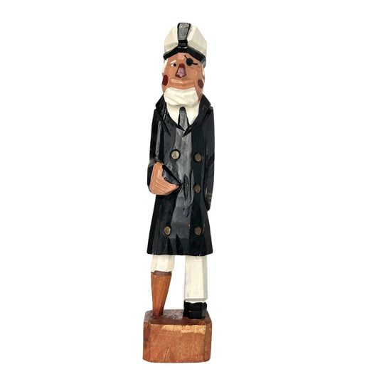 American Old Salt Vintage Sea Captain Peg Leg Eye Patch Carved Wood 10 inches