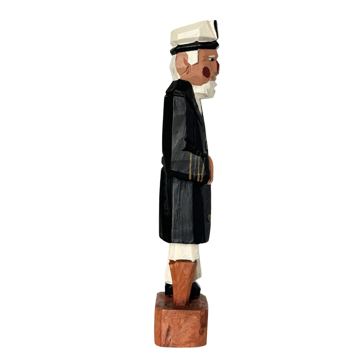American Old Salt Vintage Sea Captain Peg Leg Eye Patch Carved Wood 10 inches