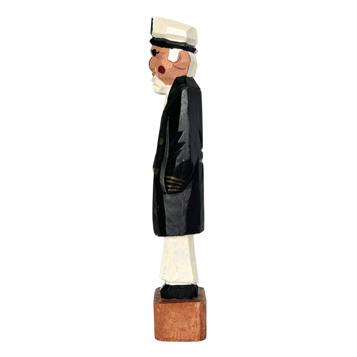 American Old Salt Vintage Sea Captain Peg Leg Eye Patch Carved Wood 10 inches
