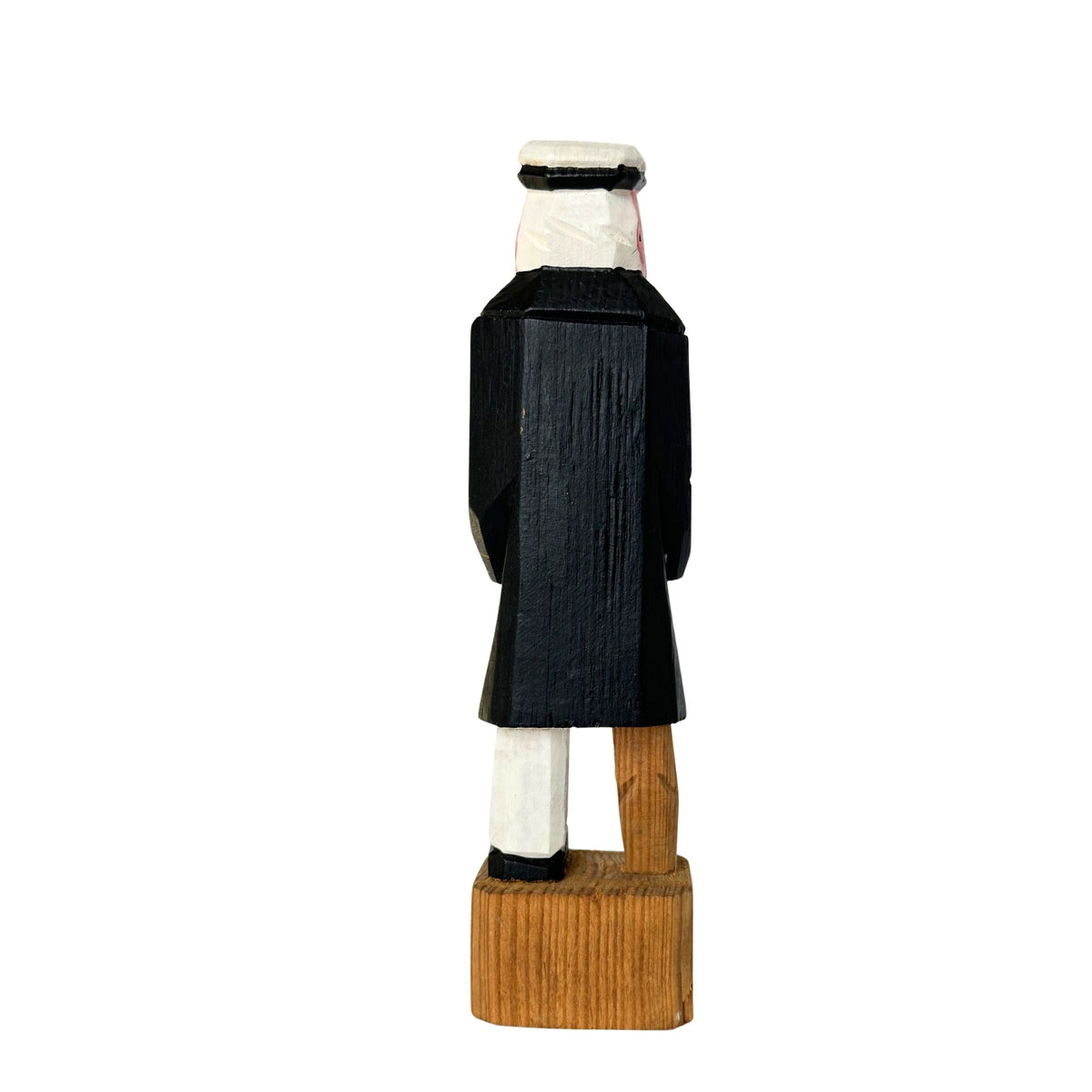 American Old Salt Vintage Sea Captain Peg Leg Pipe Rosy Cheeks Carved Wood 8 inches