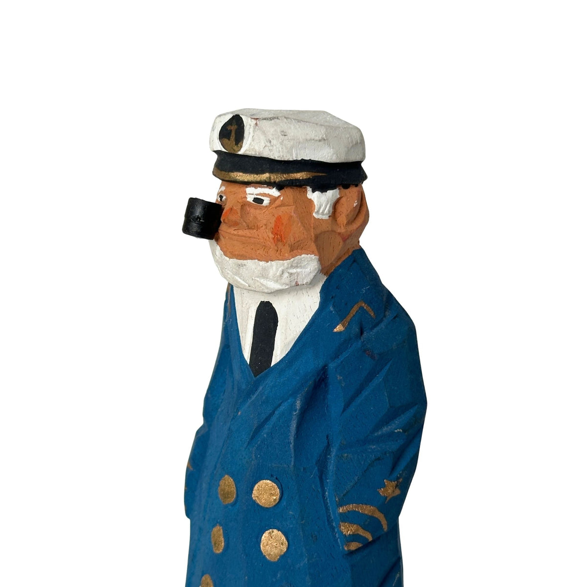 American Old Salt Sea Captain with Pipe and Blue Coat 6.25 Inches Tall