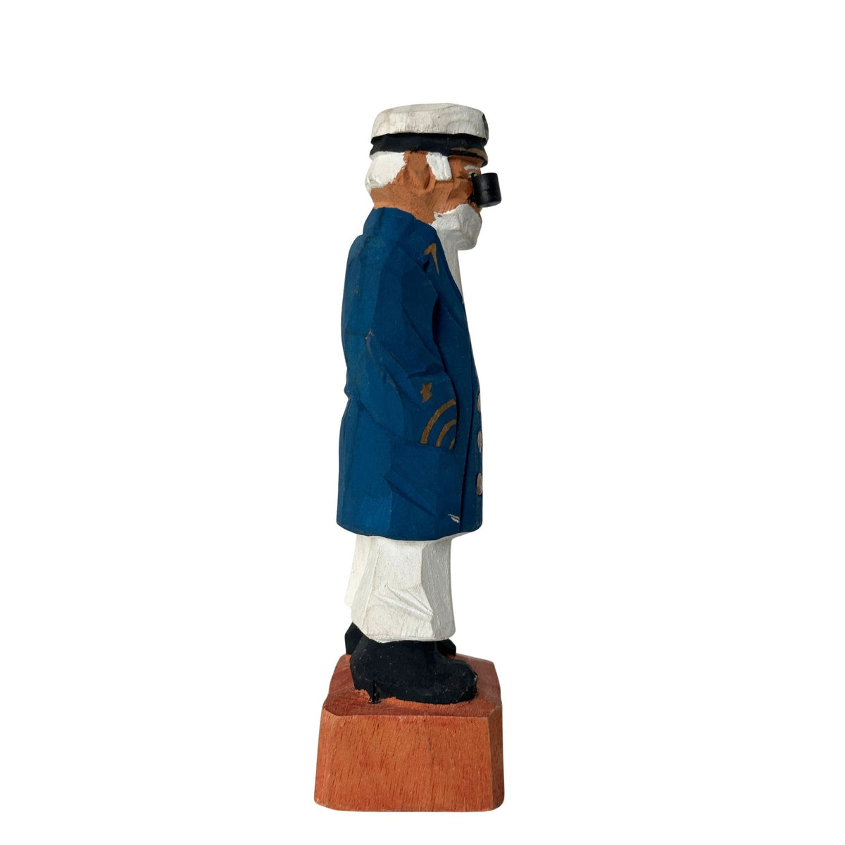 American Old Salt Sea Captain with Pipe and Blue Coat 6.25 Inches Tall