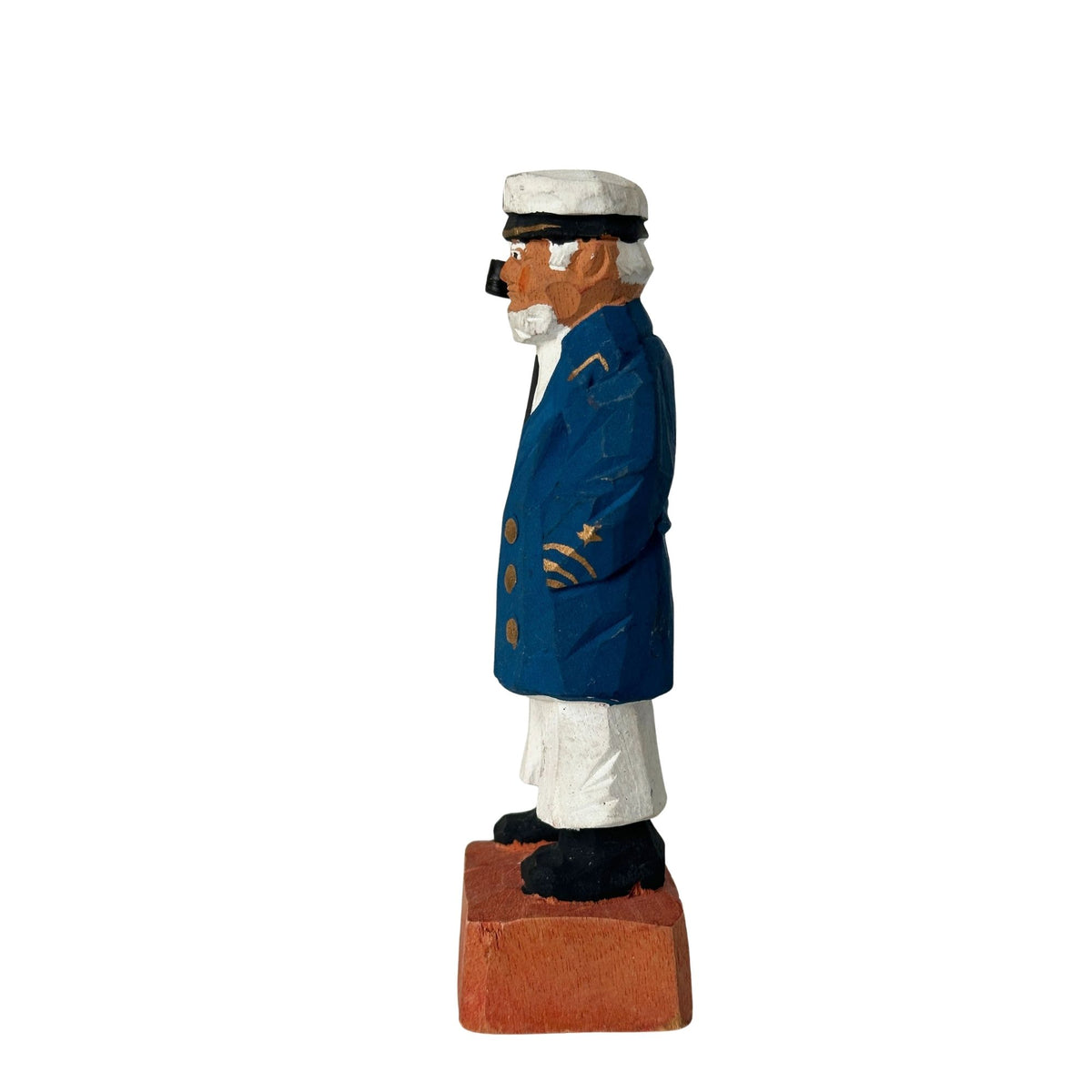 American Old Salt Sea Captain with Pipe and Blue Coat 6.25 Inches Tall