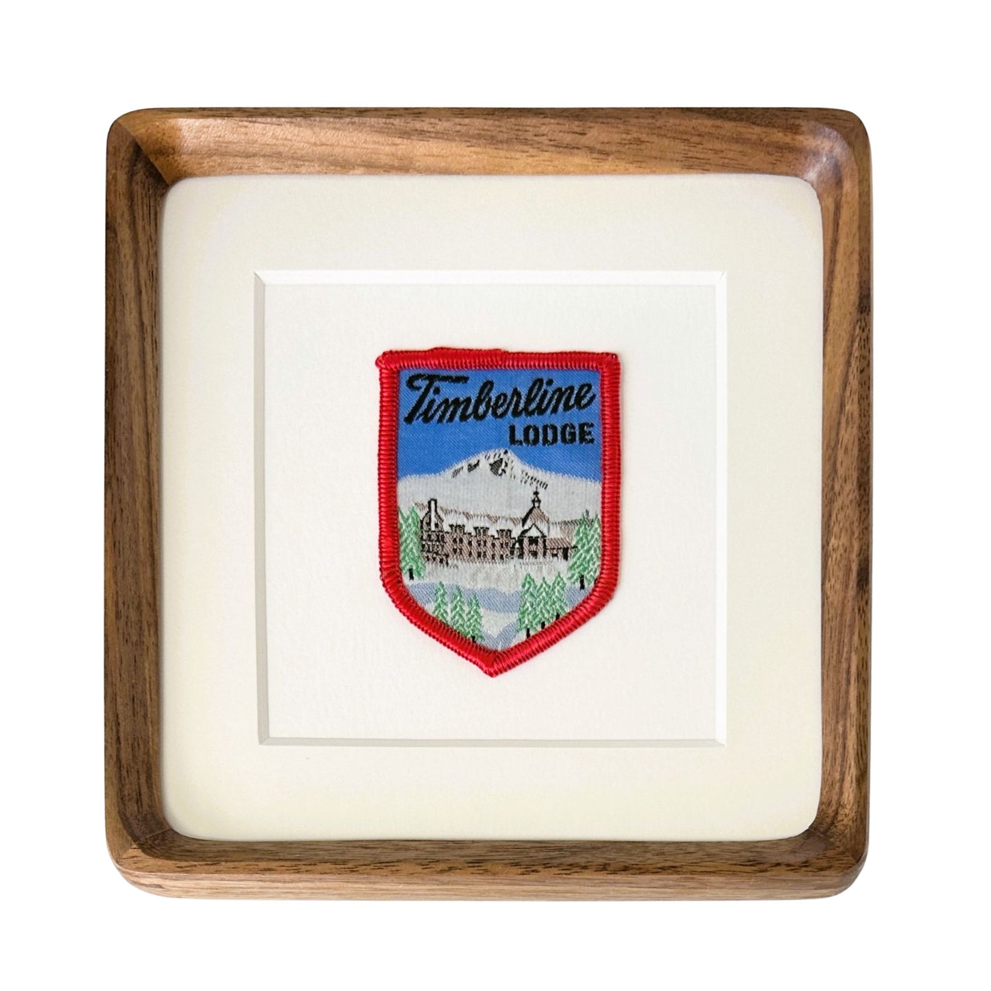 Oregon Mt. Hood Timberline Lodge Vintage Travel Patch Wood Framed