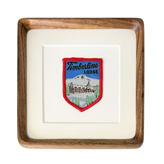 Oregon Mt. Hood Timberline Lodge Vintage Travel Patch Wood Framed