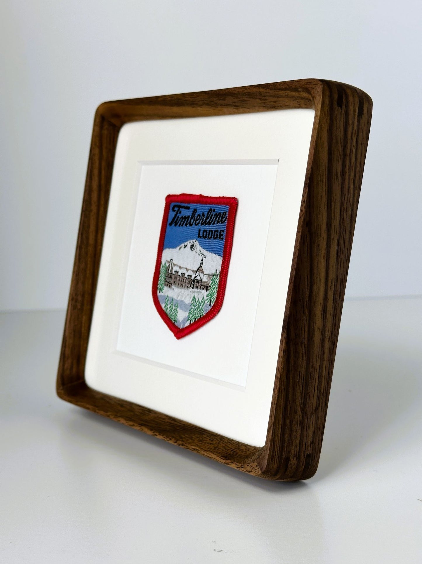 Oregon Mt. Hood Timberline Lodge Vintage Travel Patch Wood Framed