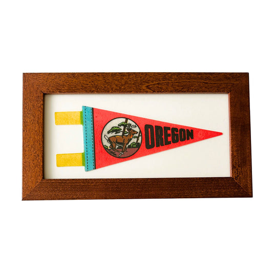 Oregon Deer Small Retro Framed Vintage Pennant