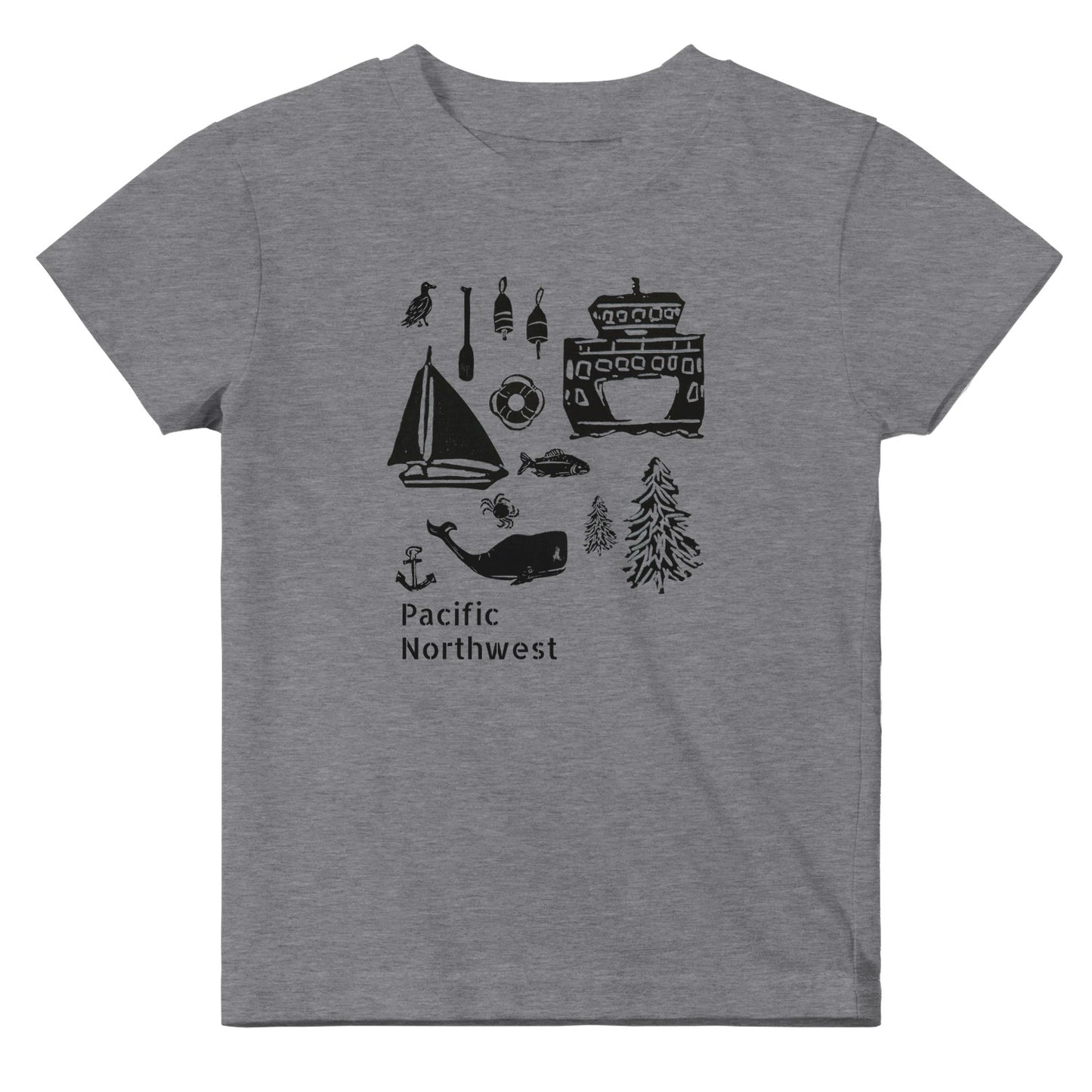Pacific Northwest Ferry Boat Infant and Toddler Unisex T-Shirt, Gray