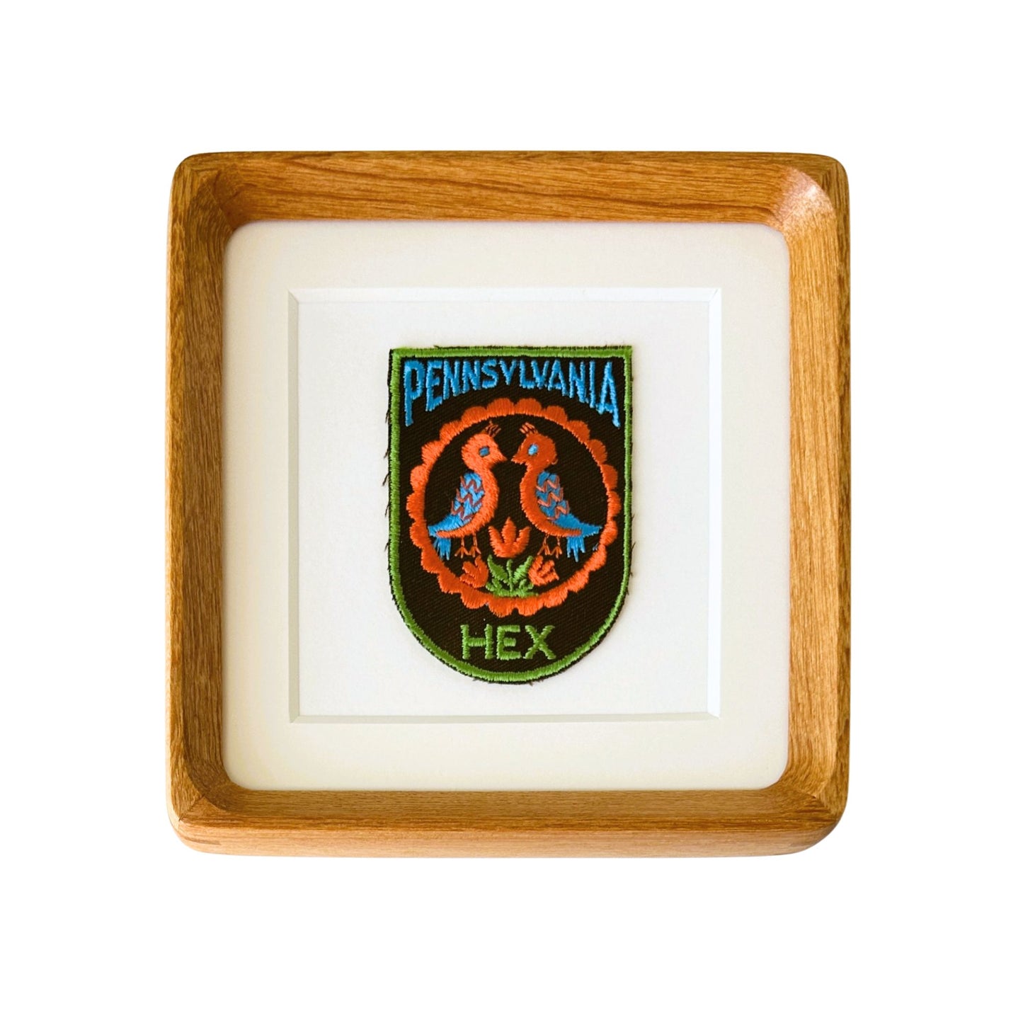 Pennsylvania HEX Folk Art Vintage Patch Wood Framed