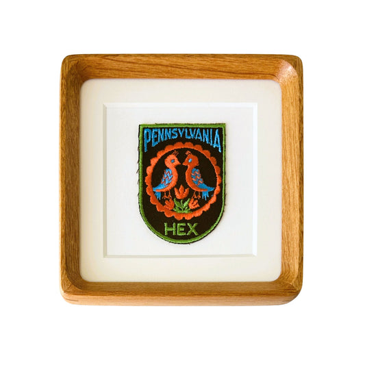 Pennsylvania HEX Folk Art Vintage Patch Wood Framed