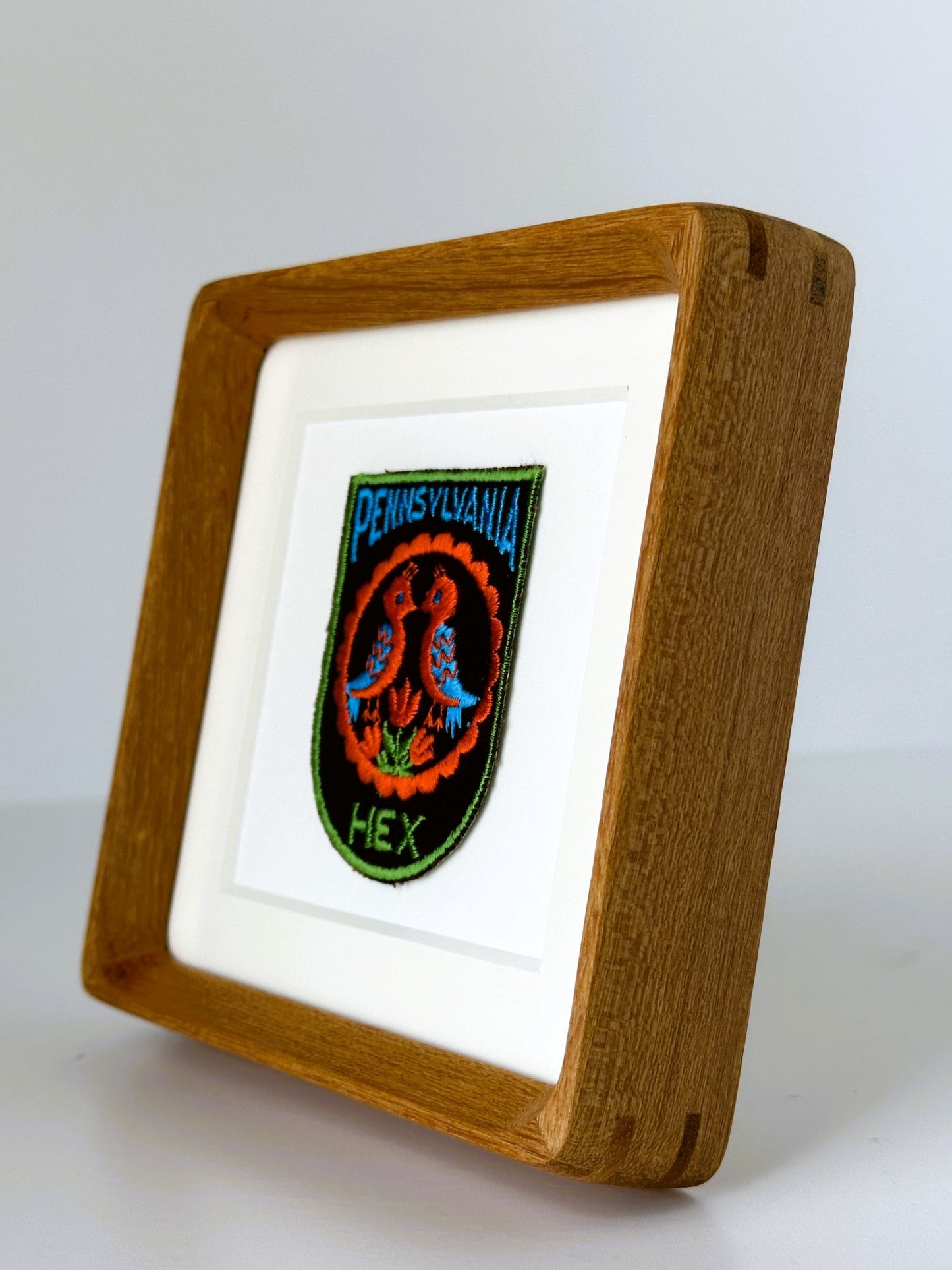 Pennsylvania HEX Folk Art Vintage Patch Wood Framed