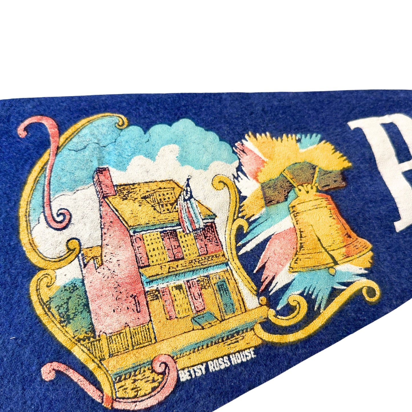 Pennsylvania Philadelphia Betsy Ross House Large Vintage Pennant