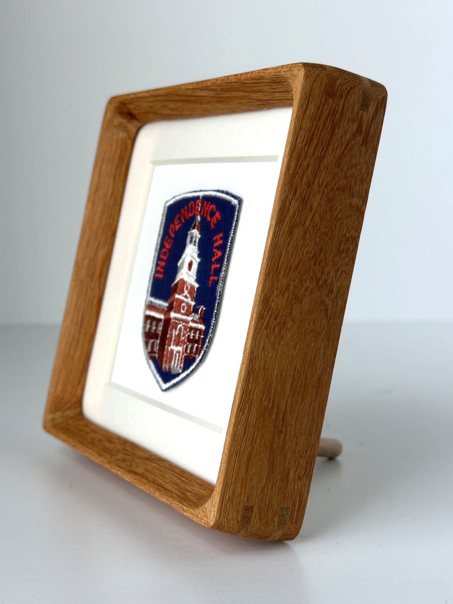 Pennsylvania Philadelphia Independence Hall Vintage Travel Patch Wood Framed