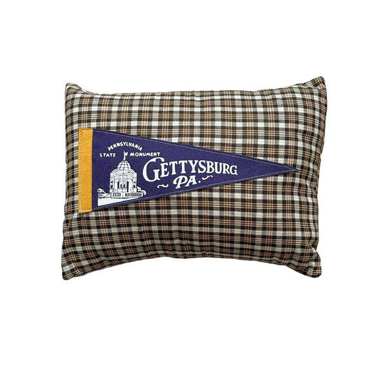 Pennsylvania Gettysburg Vintage Pennant on New Woven Throw Pillow