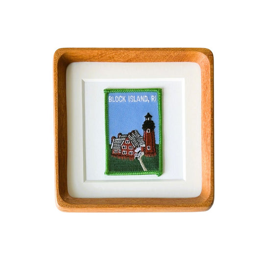 Rhode Island Block Island Lighthouse Framed Vintage Travel Patch