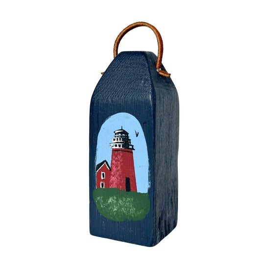 Rhode Island Block Island Southeast Lighthouse Hand Painted Wooden Buoy Vintage Ornament