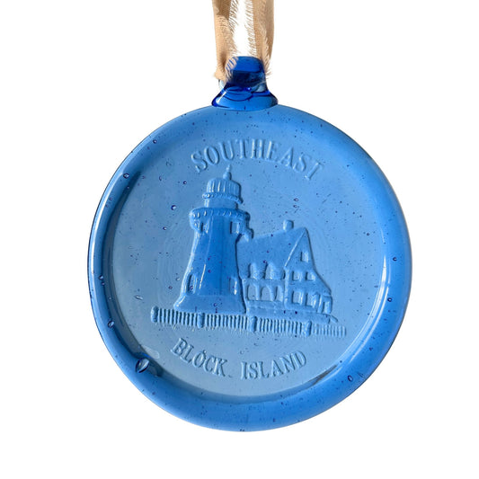 Rhode Island Block Island Southeast Lighthouse Vintage Sun Catcher Cobalt Blue Ornament