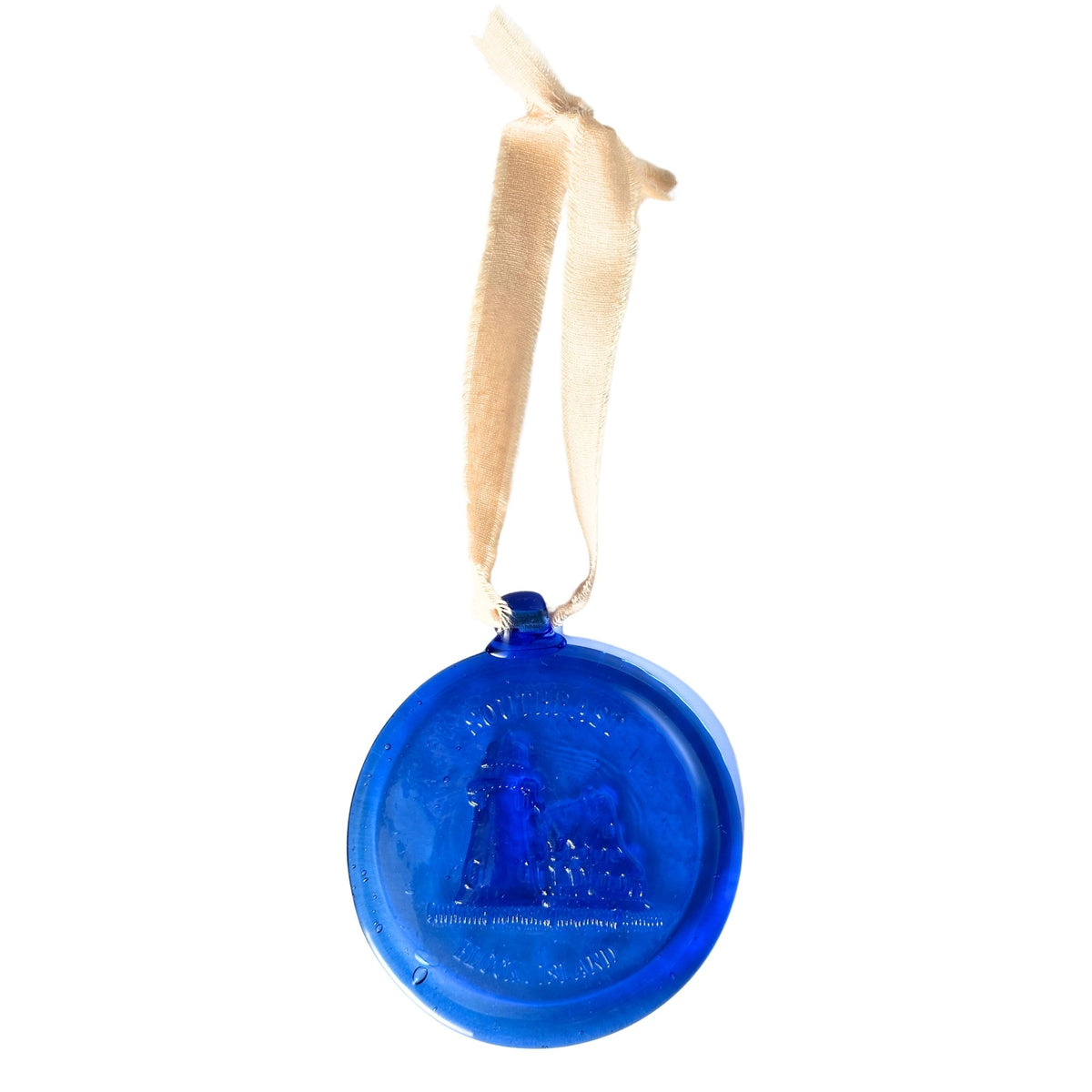 Rhode Island Block Island Southeast Lighthouse Vintage Sun Catcher Cobalt Blue Ornament