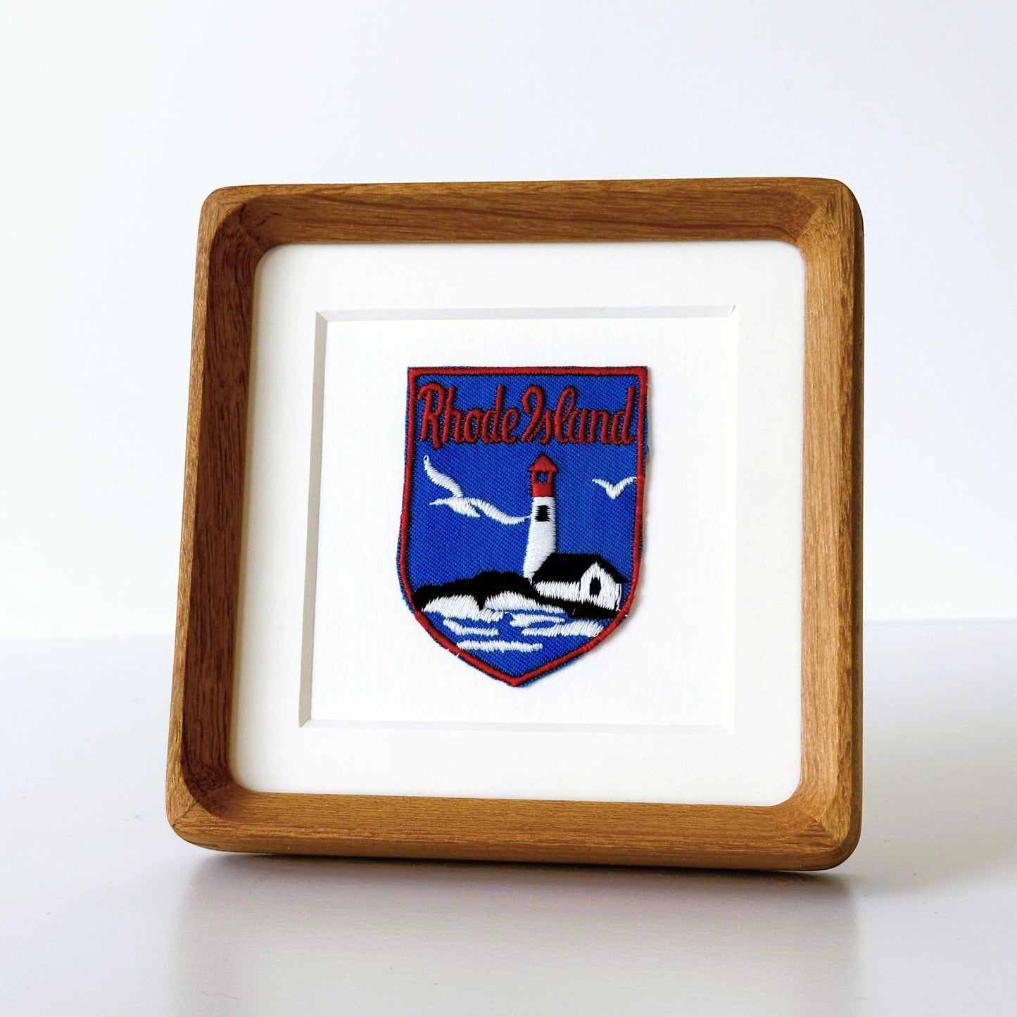 Rhode Island Lighthouse Framed Vintage Travel Patch