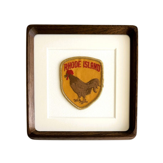 Rhode Island Rooster Framed Vintage Travel Patch
