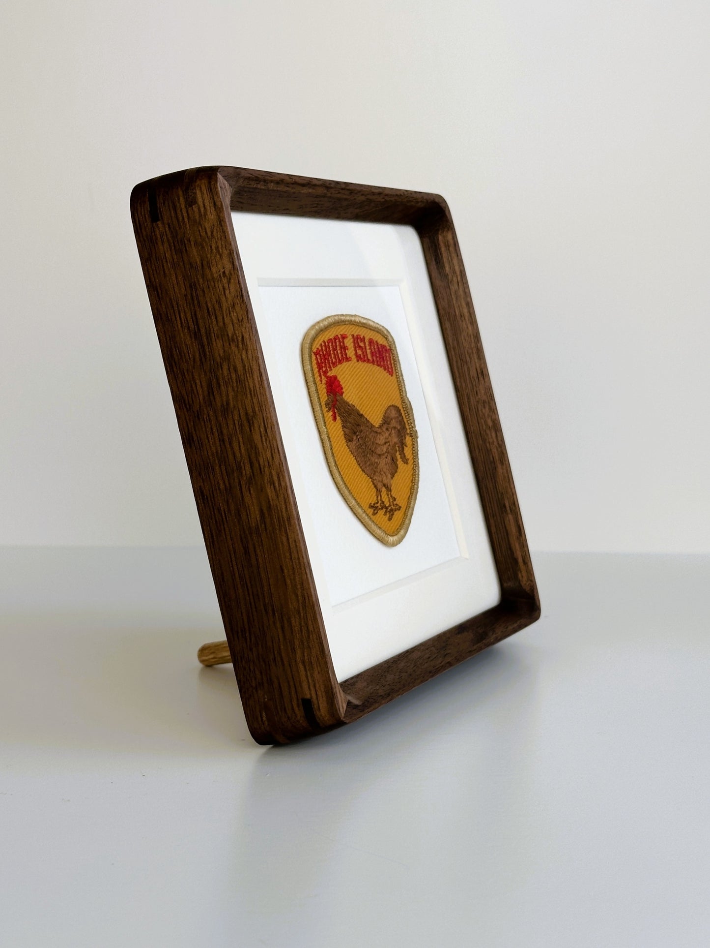 Rhode Island Rooster Framed Vintage Travel Patch