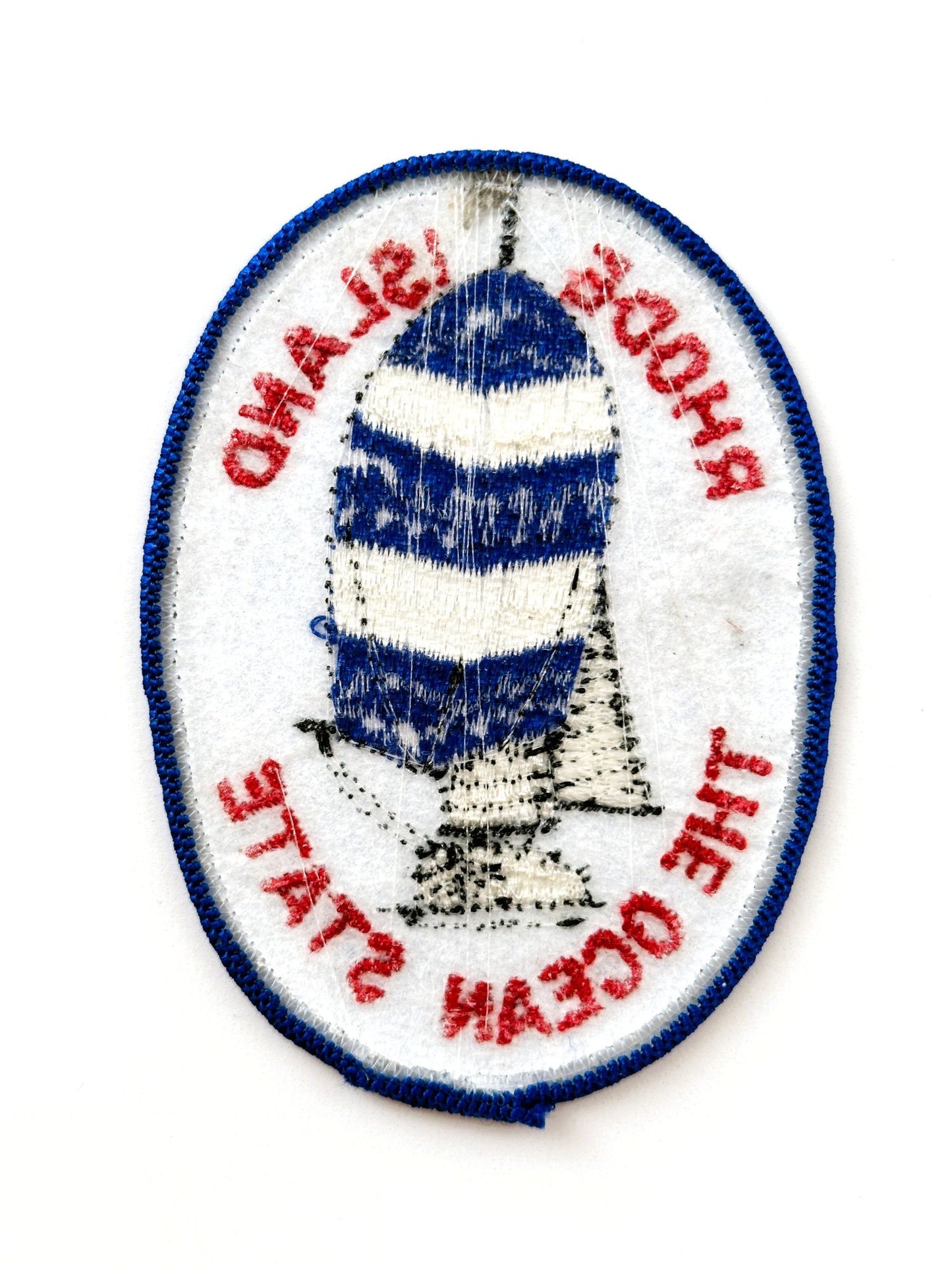 Rhode Island The Ocean State Large Sailboat Vintage Patch