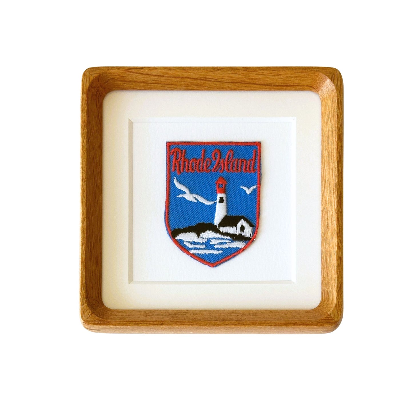 Rhode Island Lighthouse Framed Vintage Travel Patch