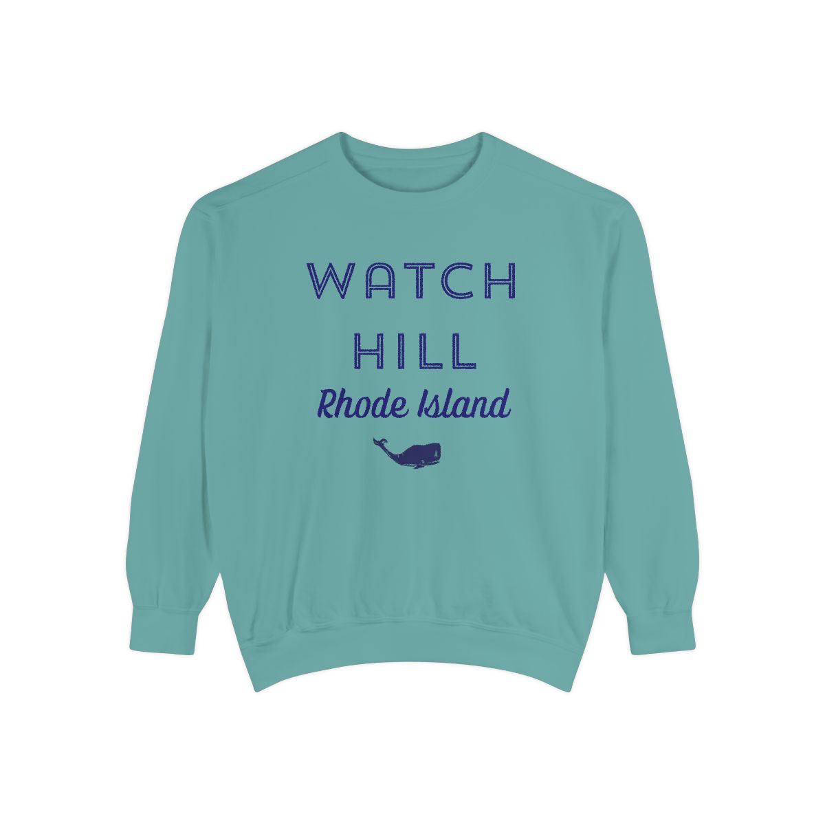 Rhode Island Watch Hill Whale Adult Unisex Sweatshirt Seafoam Green