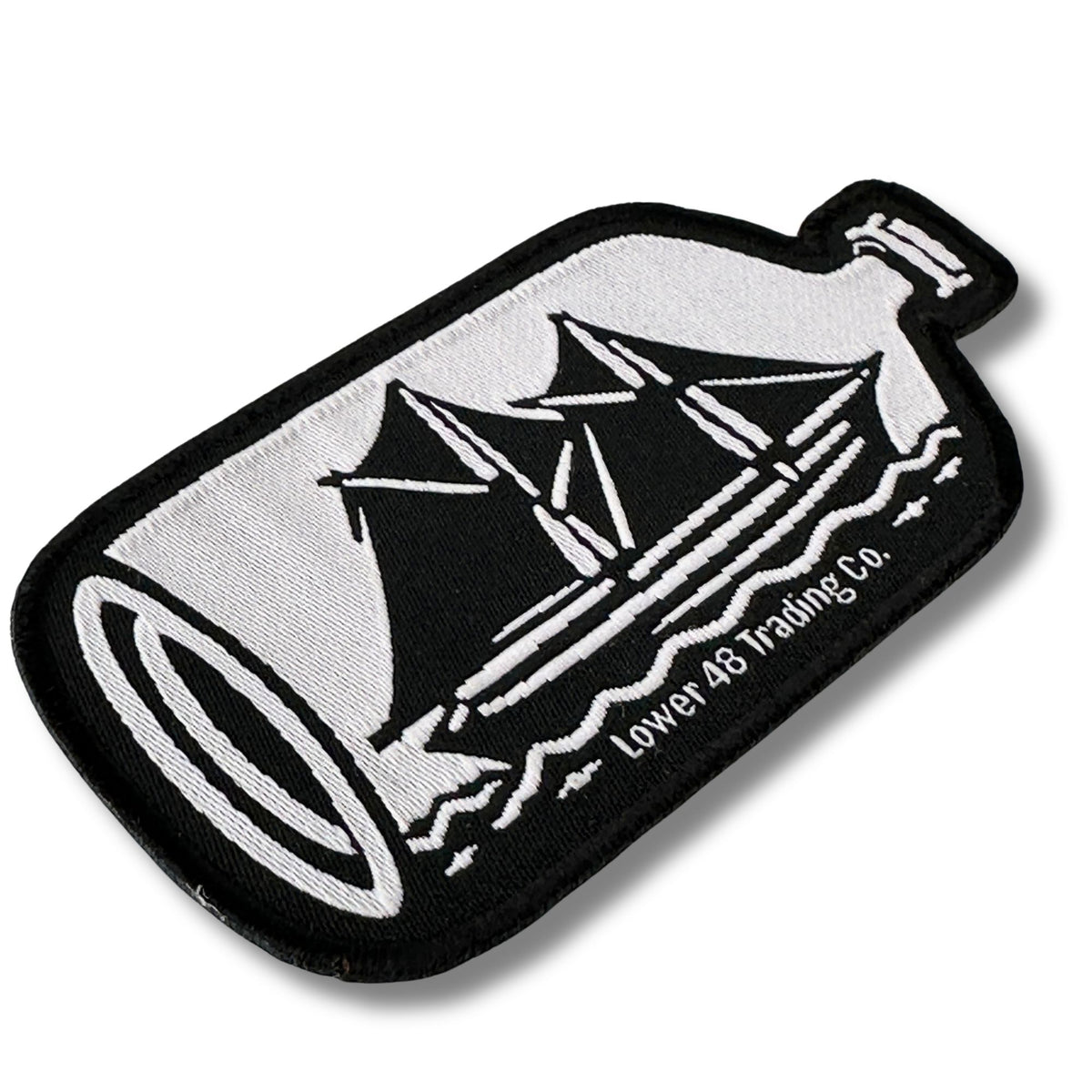 American Ship in a Bottle NEW Large Embroidered Patch Lower 48 Trading Company