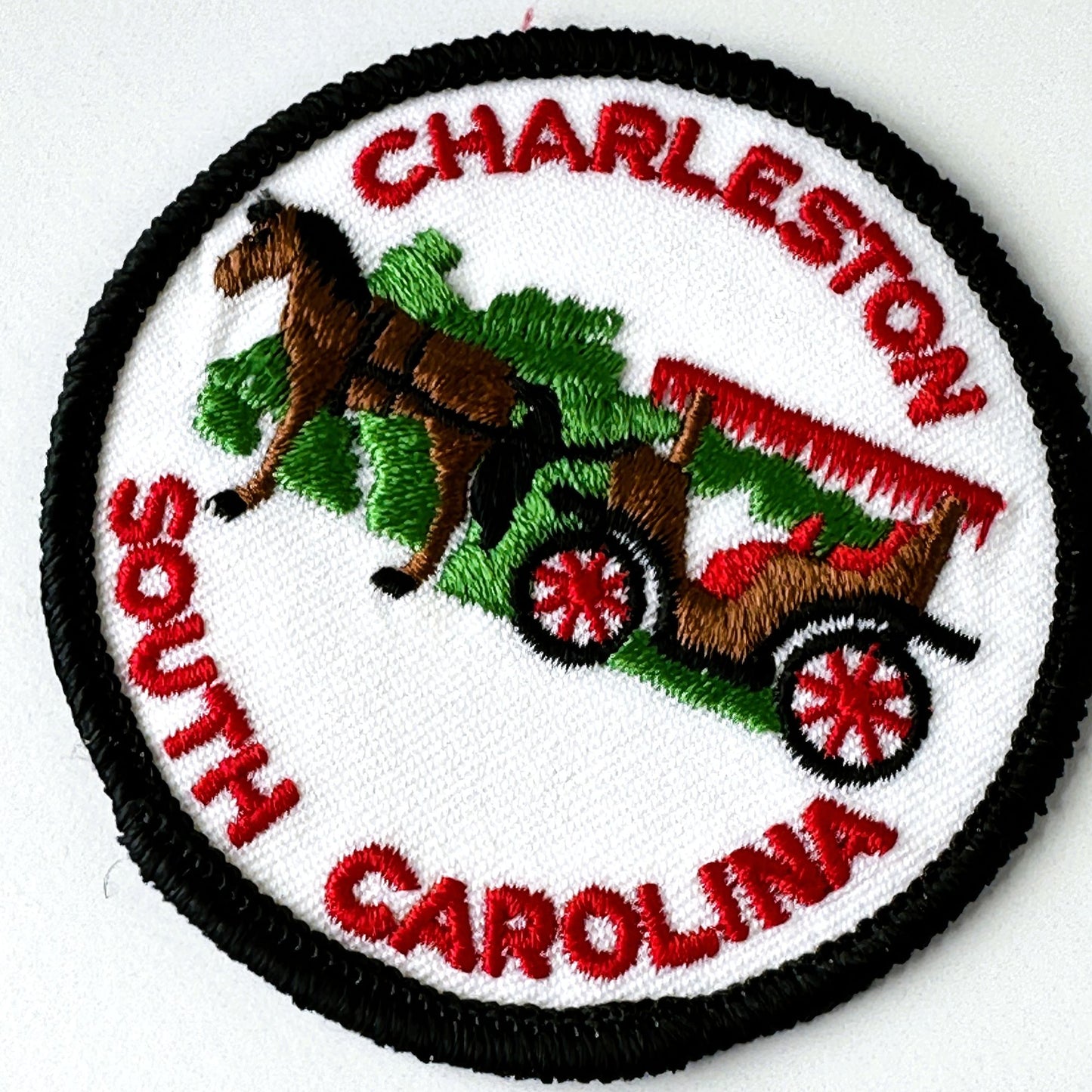 South Carolina Charleston Horse Carriage Round Vintage Patch