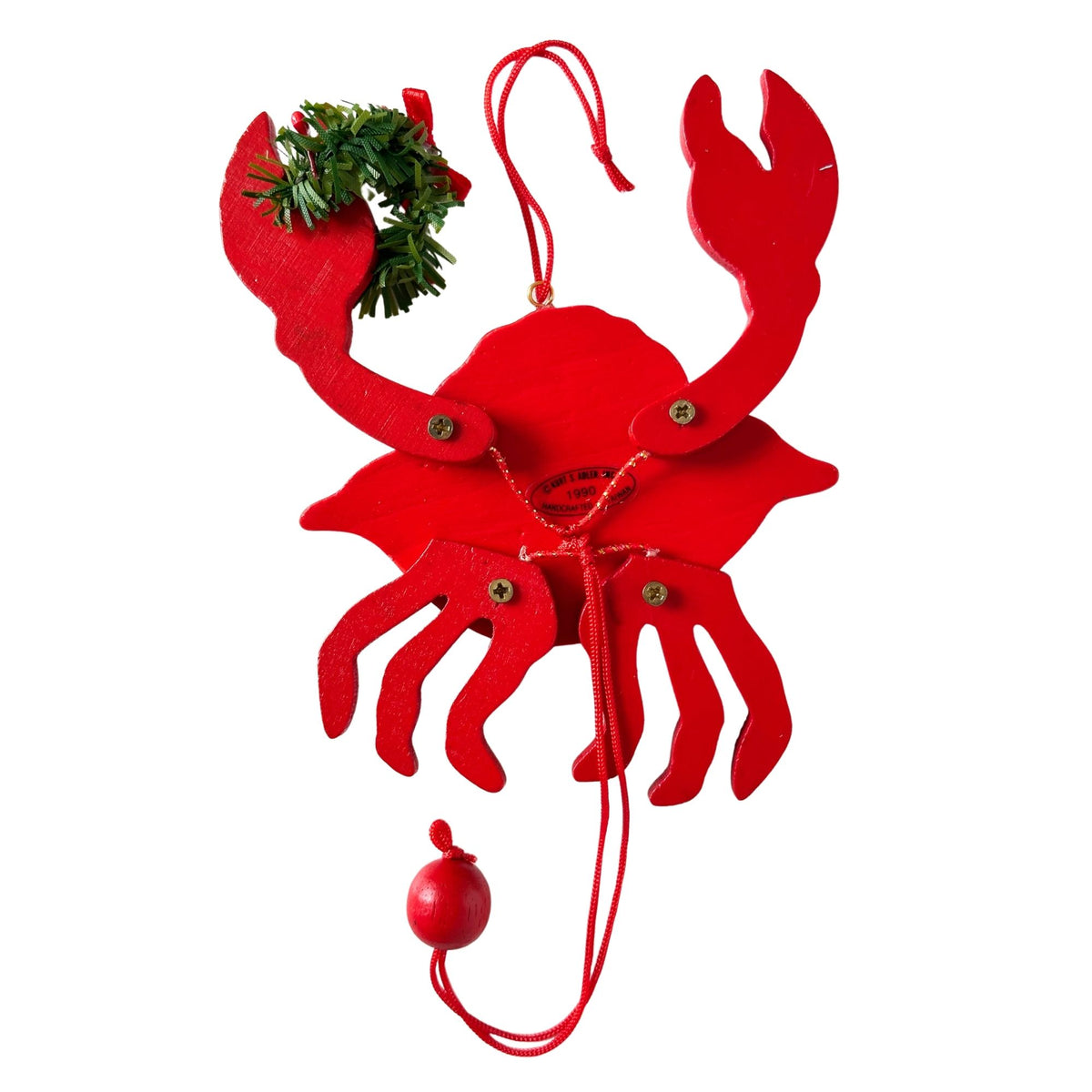 South Carolina Charleston Vintage Wooden Crab Ornament
