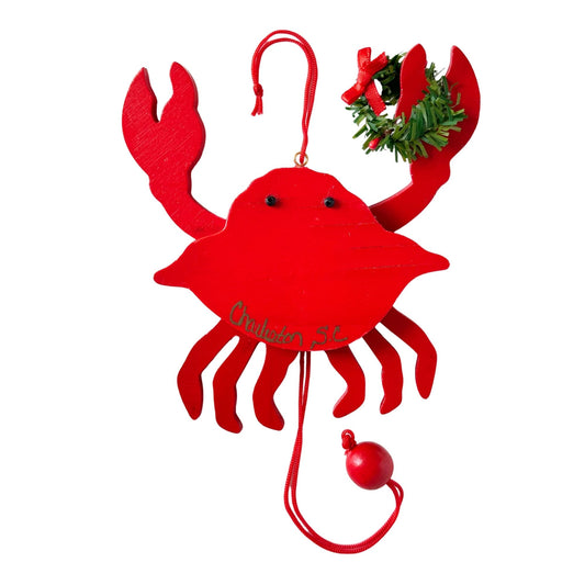 South Carolina Charleston Vintage Wooden Crab Ornament
