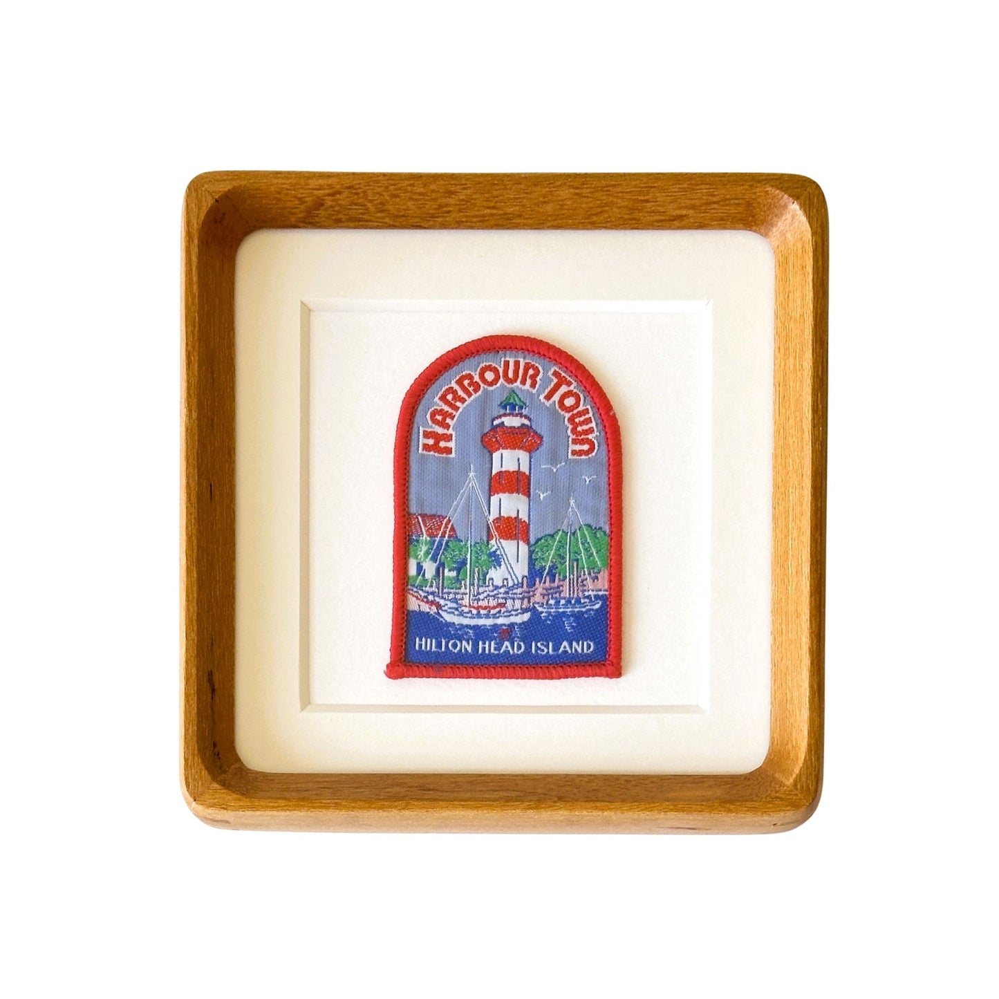 South Carolina Hilton Head Island Harbour Town Vintage Framed Travel Patch