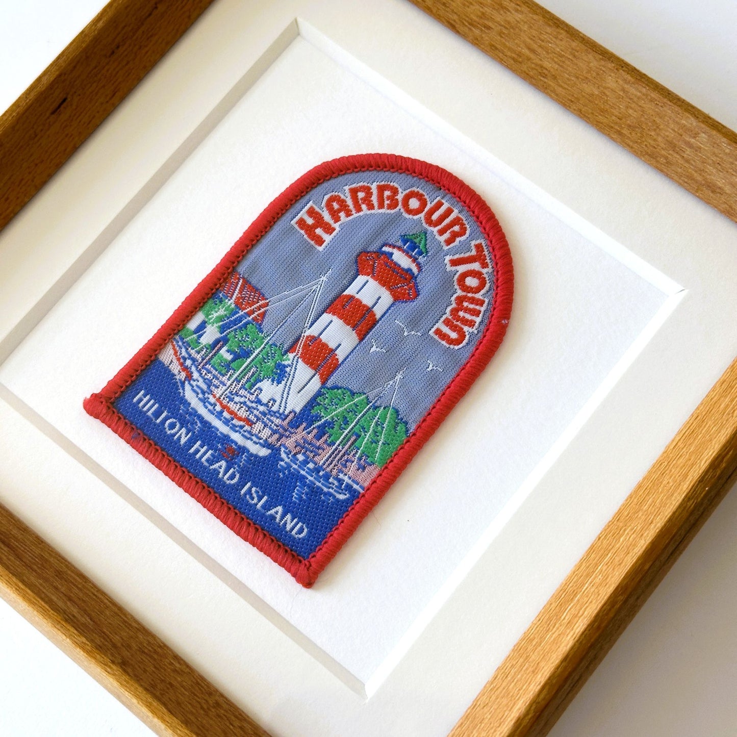 South Carolina Hilton Head Island Harbour Town Vintage Framed Travel Patch
