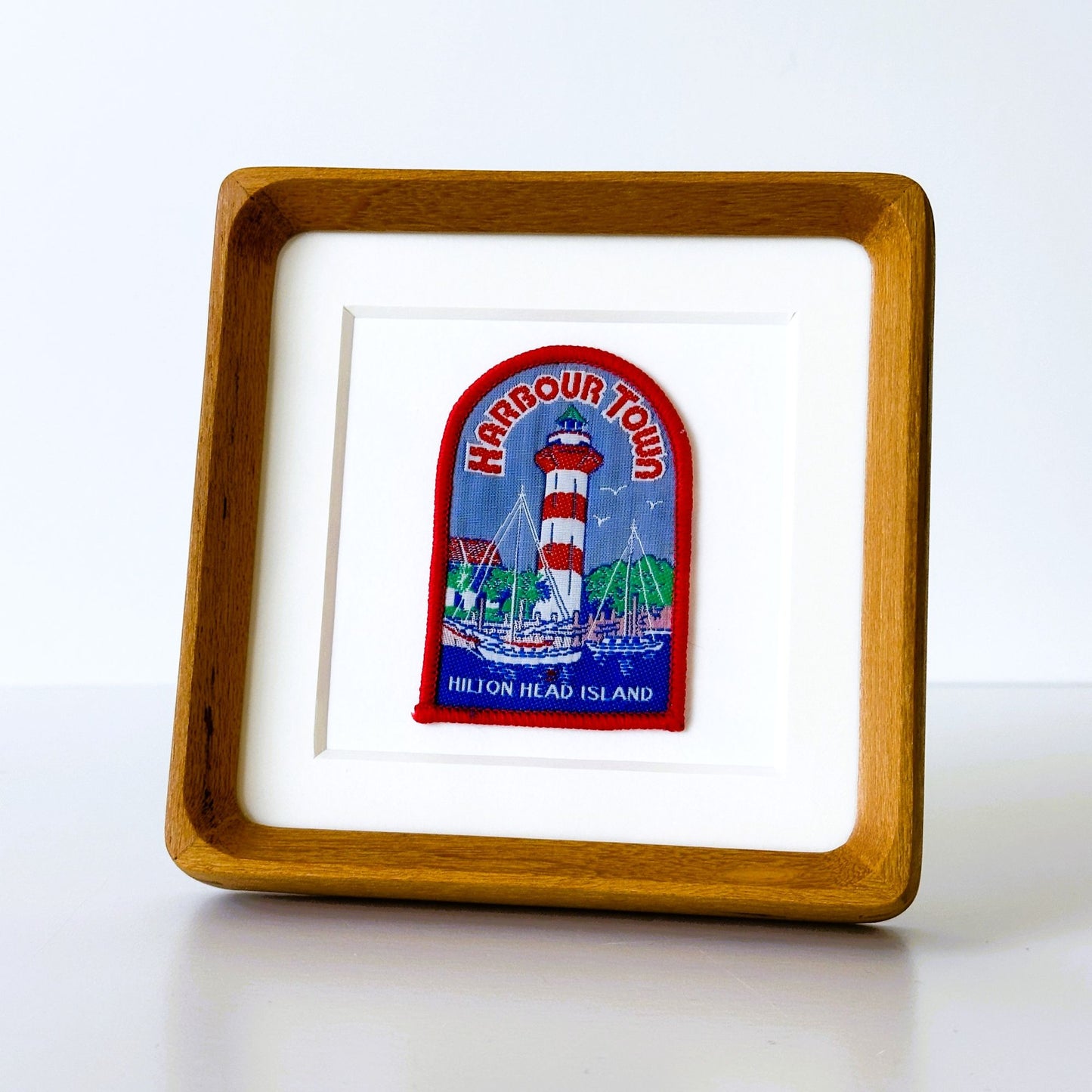South Carolina Hilton Head Island Harbour Town Vintage Framed Travel Patch