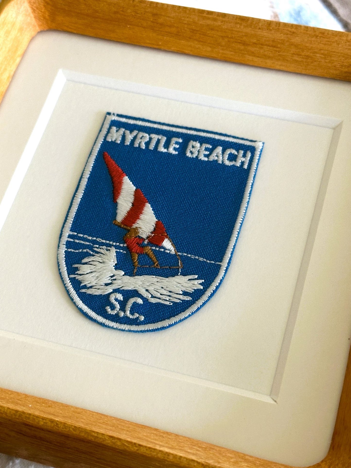 South Carolina Myrtle Beach Vintage Framed Travel Patch