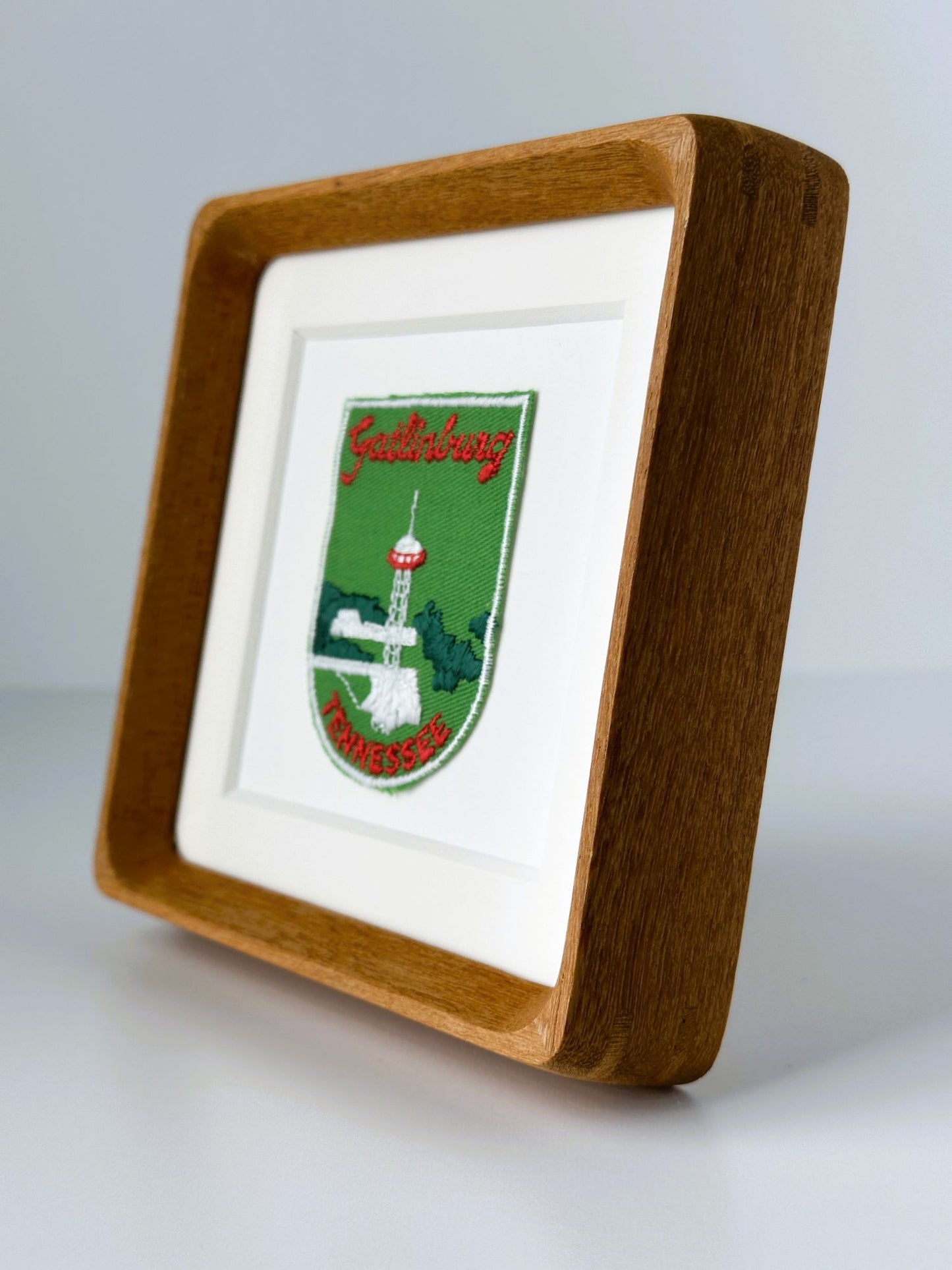 Tennessee Gatlinburg Vintage Patch Wood Framed