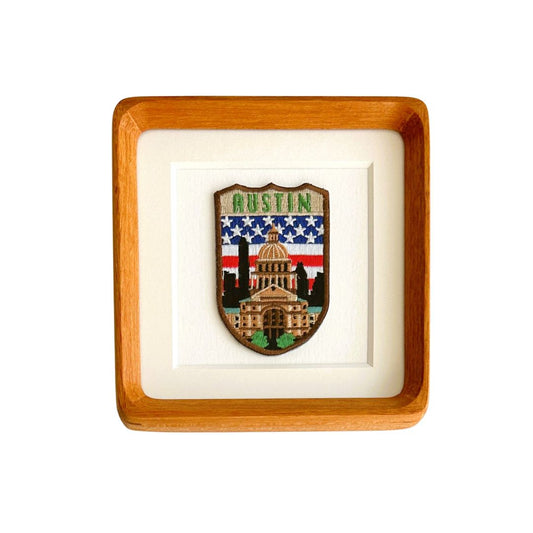 Texas Austin Vintage Framed Travel Patch