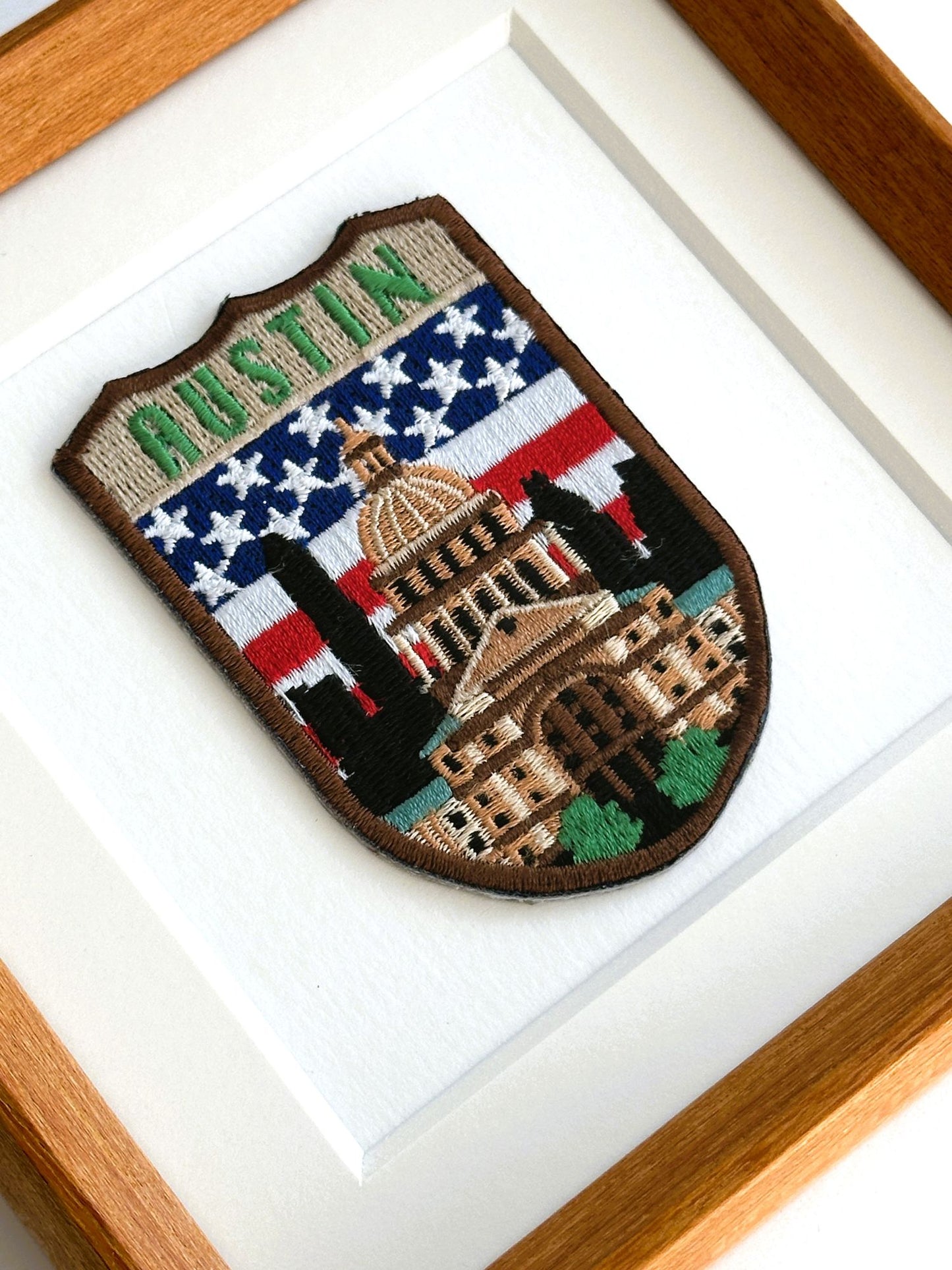 Texas Austin Vintage Framed Travel Patch