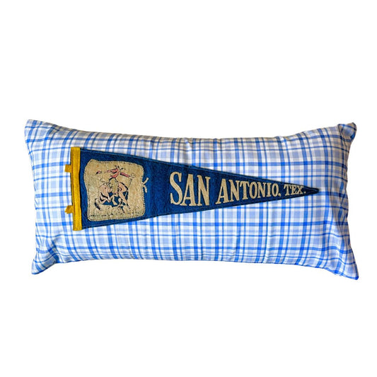 Texas San Antonio Large Vintage Pennant on New Woven Throw Pillow
