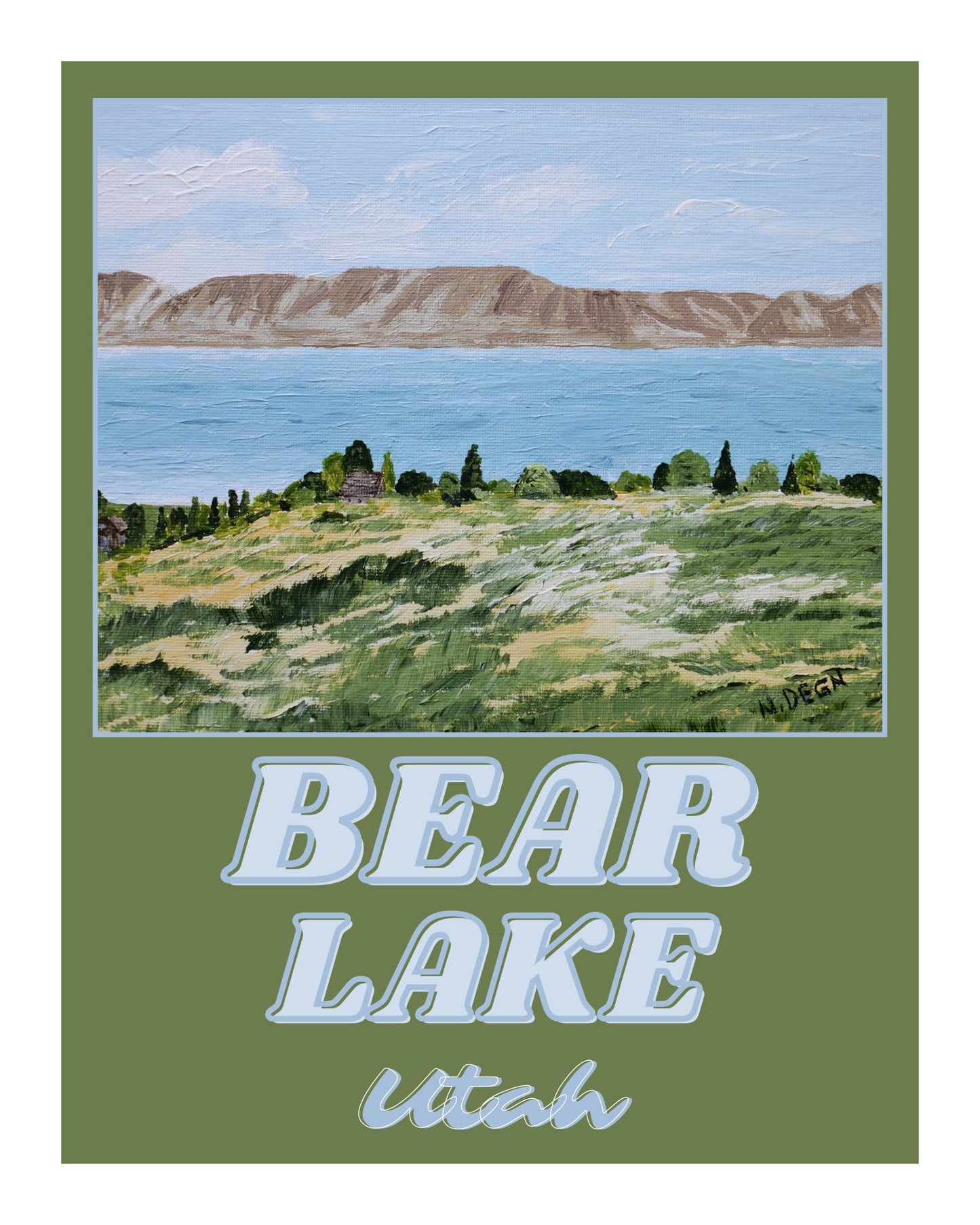 Utah Bear Lake Painting Giclee Travel Style Art Print