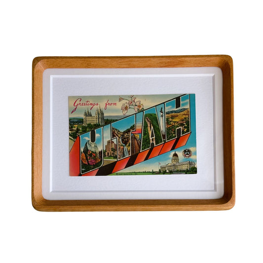 Utah Vintage Framed Postcard, Greetings from Utah