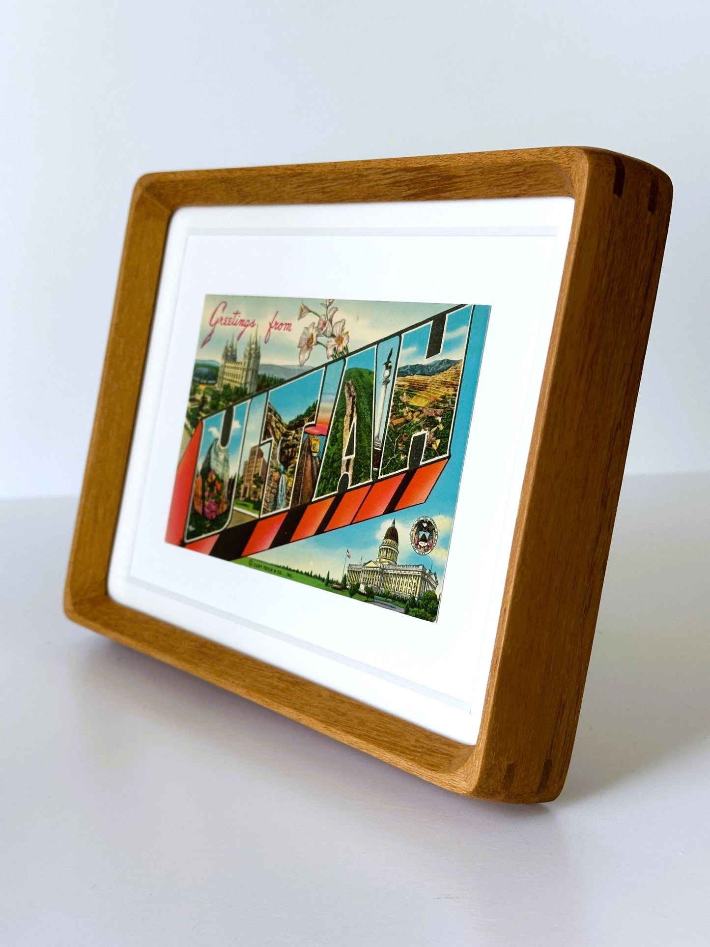 Utah Vintage Framed Postcard, Greetings from Utah