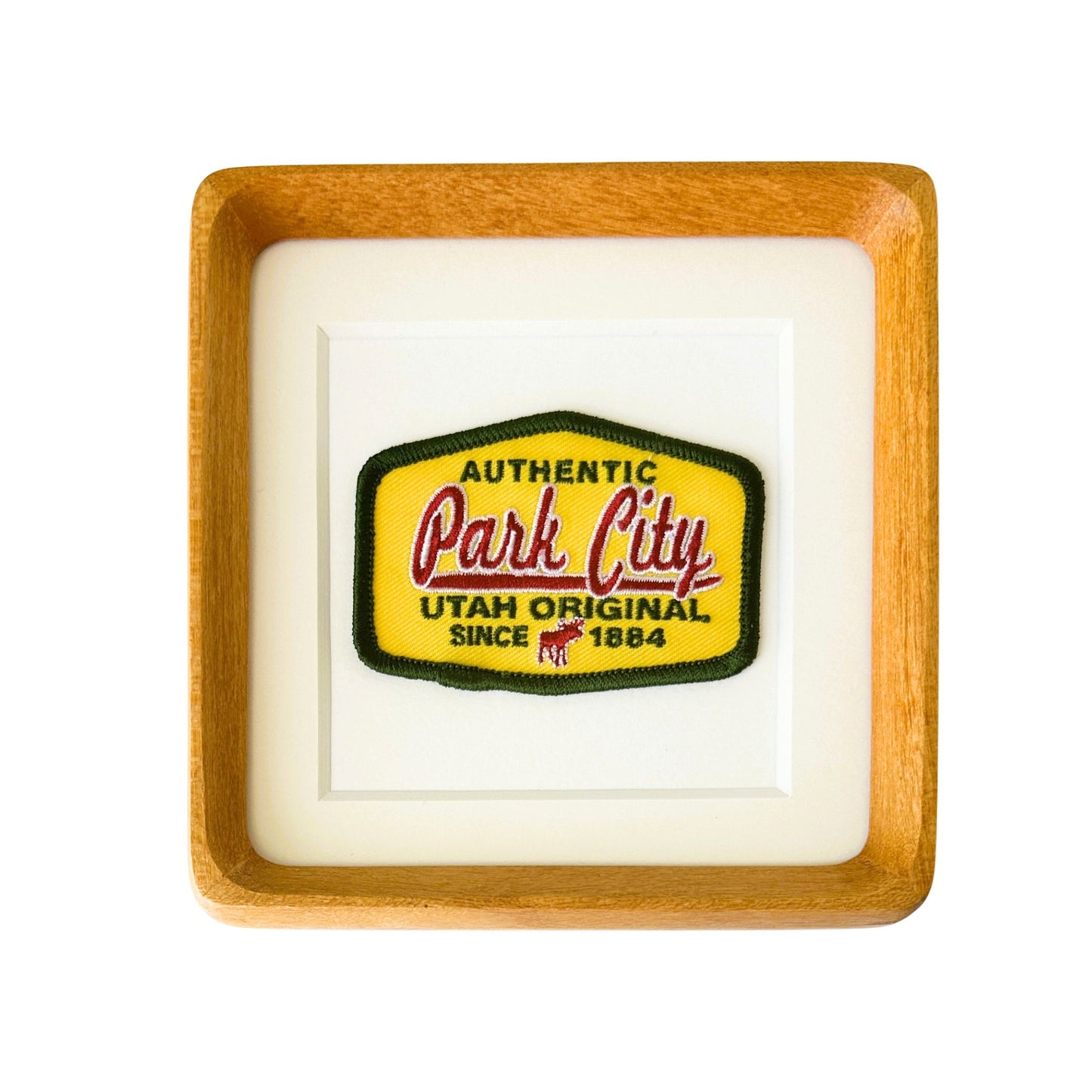 Utah Park City Vintage Patch Wood Framed